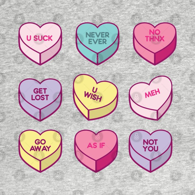 Sassy Anti Valentines Day Conversation Candy Hearts by Hixon House